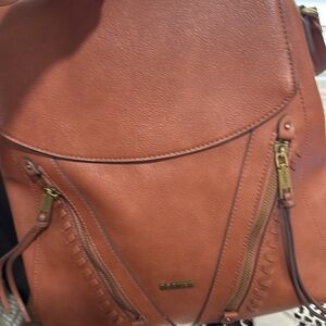 Brown Leather backpack purse new